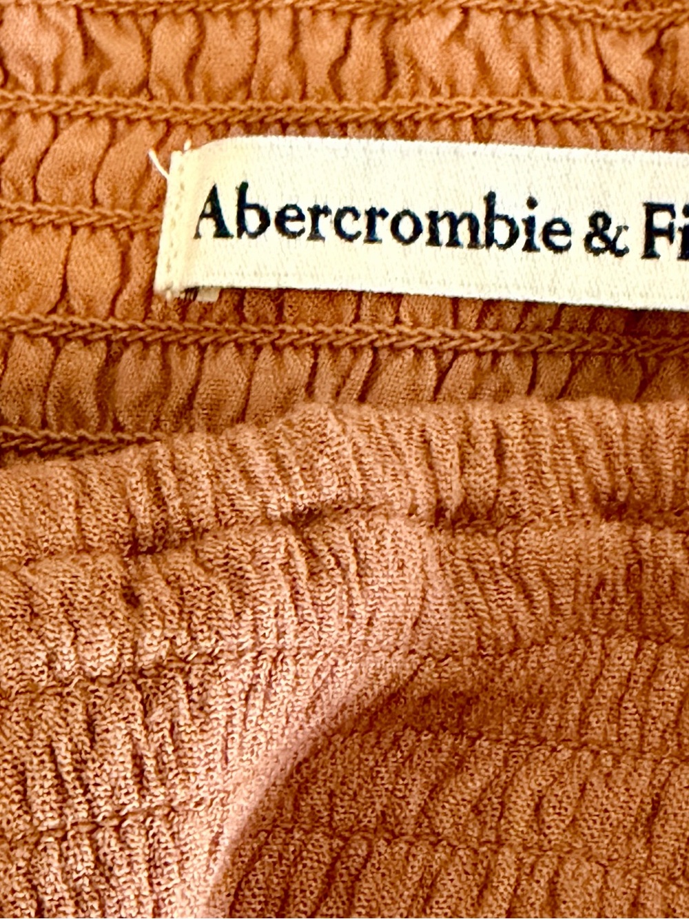 Abercrombie & Fitch Off-Shoulder Maxi Dress in Burnt Orange - Picture 6 of 12